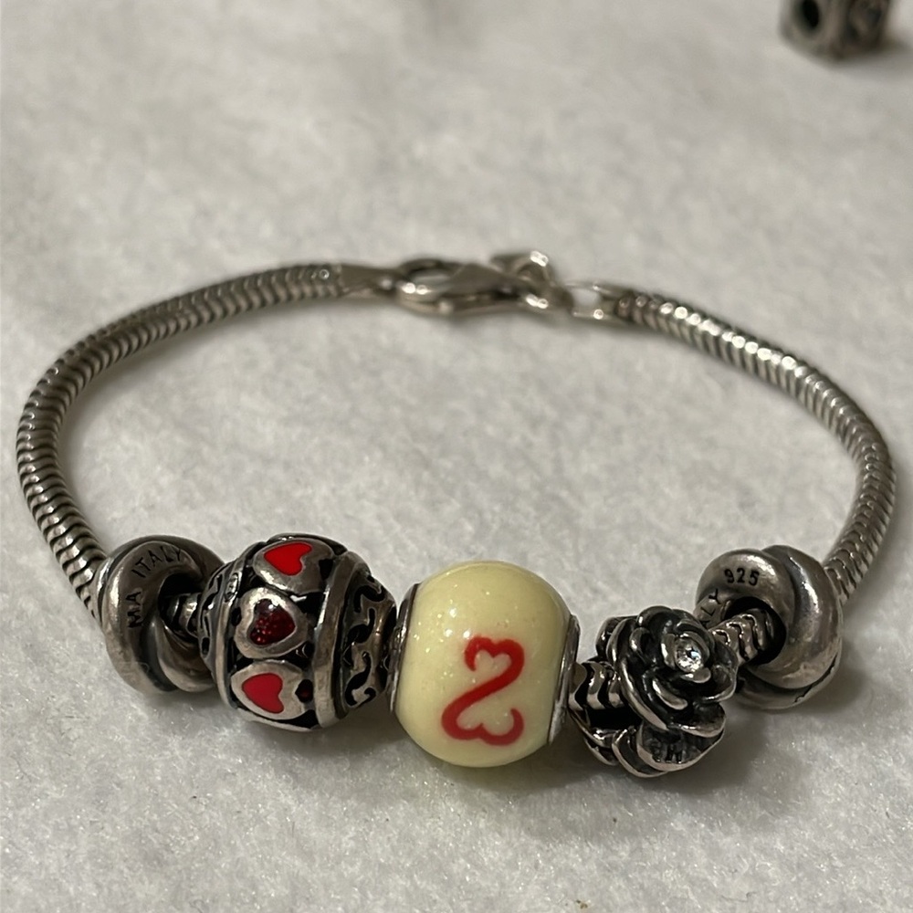 Kay Jewelers Charmed Memories Snake Bracelet with Charms Sterling Silver 925
